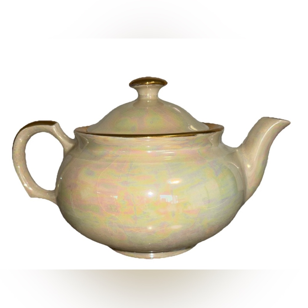 Vintage Pearl China Company teapot, featuring an iridescent lusterware finish!